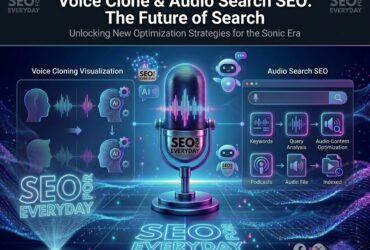 Voice Clone and Audio Search SEO concept illustration
