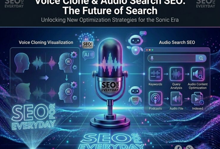 Voice Clone and Audio Search SEO concept illustration