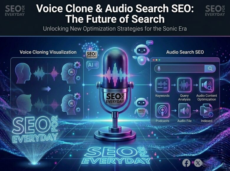 Voice Clone and Audio Search SEO concept illustration